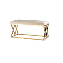 Банкетка Stool Group ИНСИГНИЯ вельвет бежевый сталь золото BENCH-011-TG-BG