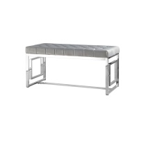 Банкетка Stool Group БРУКЛИН вельвет серый сталь серебро BENCH-012-GR