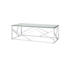 Журнальный стол Stool Group Арт Деко 120*60 прозрачное стекло/сталь серебро УТ000000890