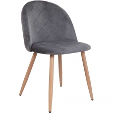 Кухонный стул AksHome Honnor серый, велюр, цвет каркаса дуб 67626