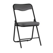 Складной стул Stool Group Джонни экокожа серый каркас черный матовый fb-jonny-eco-17