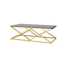 Журнальный стол Stool Group Инсигния 120*60 черное стекло/сталь золото УТ000001503