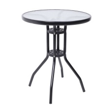Садовый стол AksHome Verona 60*73, сталь-черная/закаленное стекло 5мм 94008