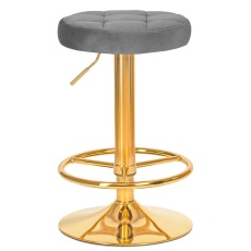 Табурет барный DOBRIN BRUNO GOLD (серый велюр (MJ9-75)) 5008_GoldBase-LM BRUNO GOLD