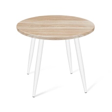 Кухонный стол Sheffilton SHT-TU14/80 МДФ белый муар/дуб сонома светлый 6328796109