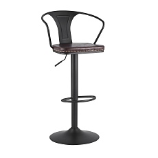 Барный стул Tolix Arms Soft черный матовый регулируемый F2535L MATTE BLACK 3474+PU7005