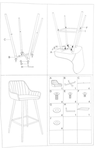Барный стул Woodville Lada 11529 изображение 2 Барный стул Woodville Lada 11529 Фото № 2