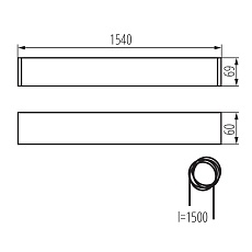 Подвесной линейный светильник Kanlux ALIN 4LED 1X150-B 27423 1