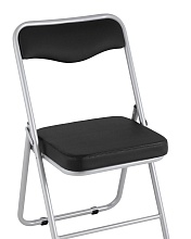 Складной стул Stool Group Джонни экокожа черный каркас металлик fb-jonny-blackmet 1