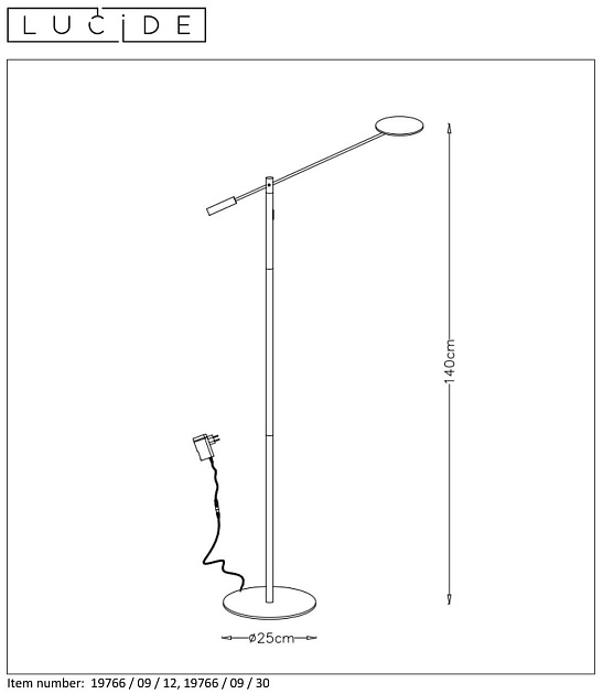 Торшер Lucide Anselmo 19766/09/30 Фото № 7