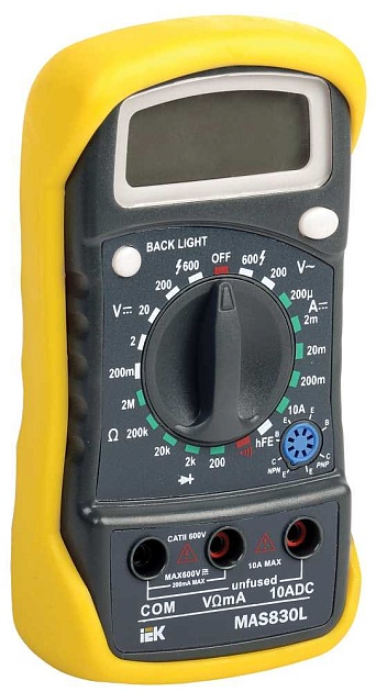 Мультиметр цифровой MASTER MAS830L IEK TMD-3L-830 Фото № 1