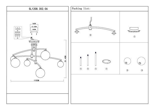 Потолочная люстра ST Luce Sembrare SL1208.302.06 изображение 2 Потолочная люстра ST Luce Sembrare SL1208.302.06 Фото № 2
