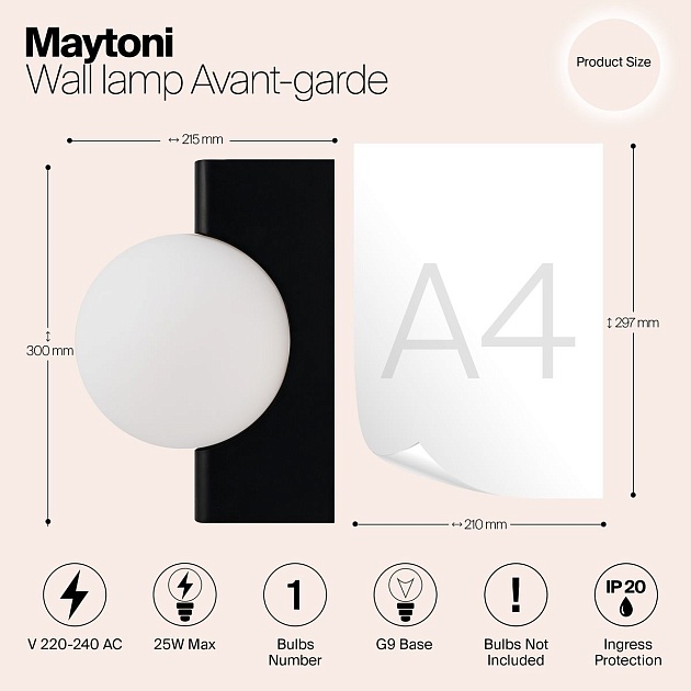 Бра Maytoni Avant-garde MOD324WL-01B Фото № 2