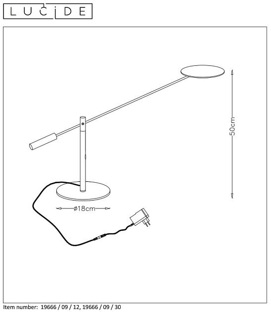 Настольная лампа Lucide Anselmo 19666/09/12 изображение 8 Настольная лампа Lucide Anselmo 19666/09/12 Фото № 8