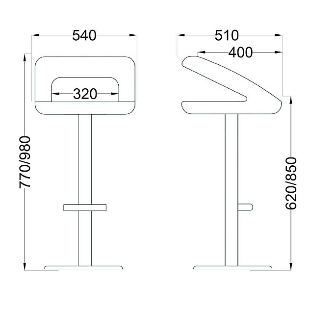 Барный стул AksHome Rosa черный, экокожа 27637 Фото № 2