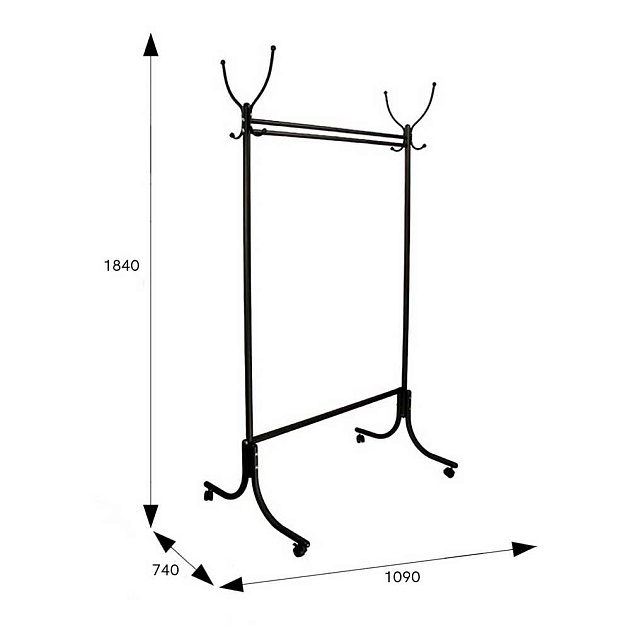 Гардеробная вешалка на колесах Мебелик М 13 000197 Фото № 3