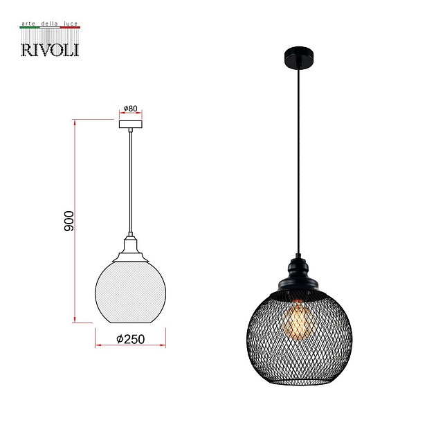 Подвесной светильник Rivoli Rebeca 5096-201 Б0055035 Фото № 2