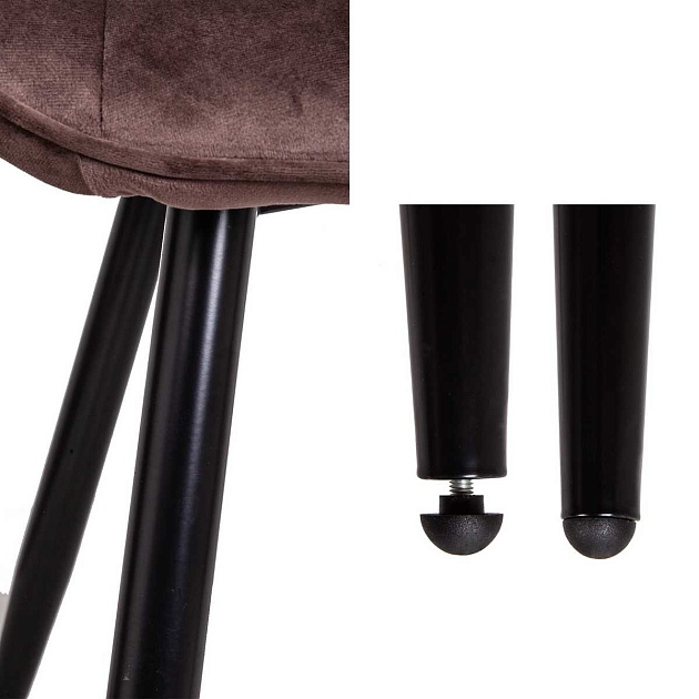 Кухонный стул AksHome Nika коричневый, велюр 72323 Фото № 4