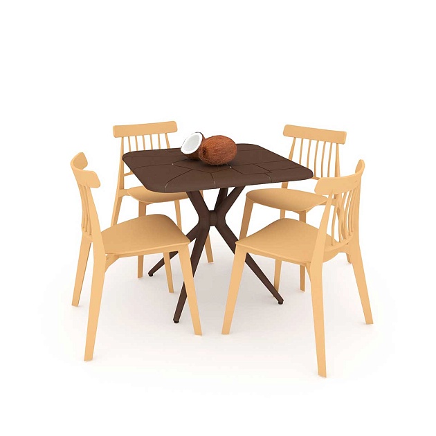 Обеденная группа Sheffilton SHT-DS133 коричневый/бук/черный 5779322601 Фото № 1