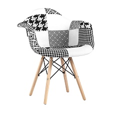 Кресло Stool Group EAMES пэчворк черно-белое Y809 bw