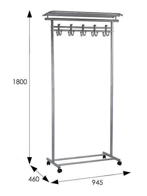 Гардеробная вешалка на колесах Мебелик М 9 008209 изображение 3 Гардеробная вешалка на колесах Мебелик М 9 008209 Фото № 3