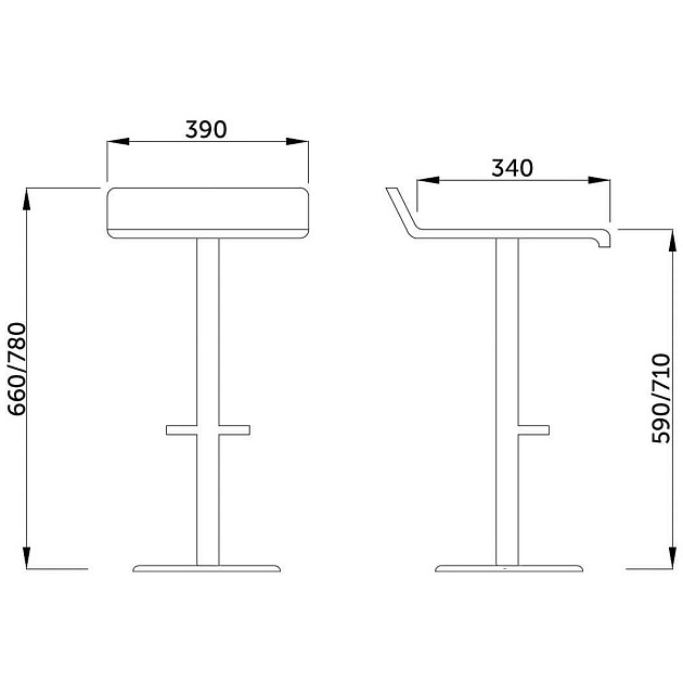 Барный стул AksHome Slim коричневый, экокожа 27629 Фото № 2