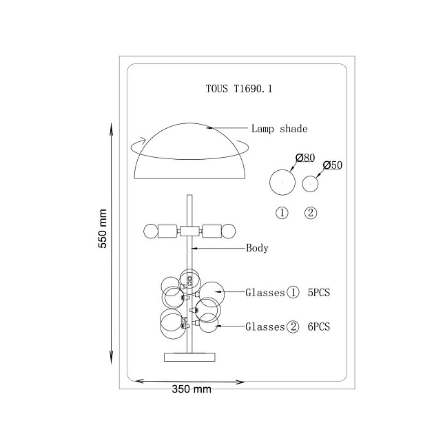 Настольная лампа Lucia Tucci Tous T1690.1 Фото № 2