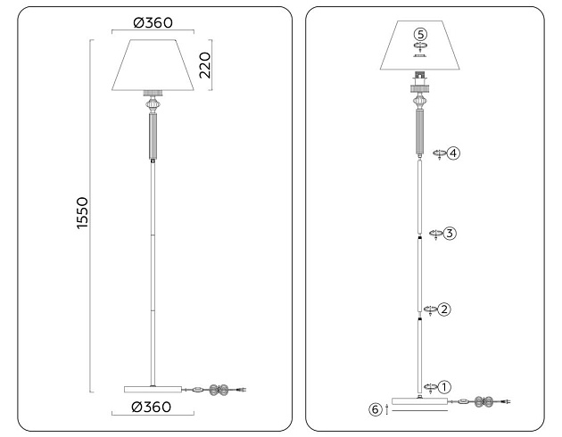 Торшер Ambrella light High Light LH71008 Фото № 12