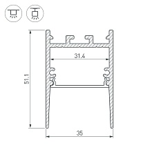 Профиль Arlight SL-Comfort-3551-2000 Black 046317 1