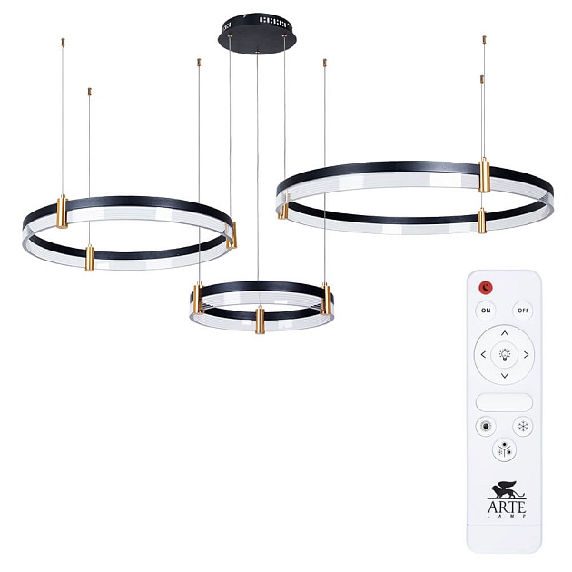 Подвесной светодиодный светильник Arte Lamp Mercury A2185SP-3BK Фото № 1