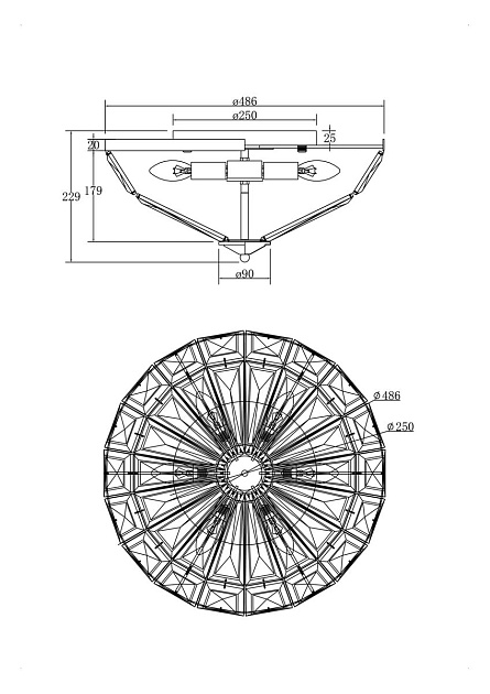 Потолочный светильник Maytoni Facet MOD094CL-06CH изображение 2 Потолочный светильник Maytoni Facet MOD094CL-06CH Фото № 2