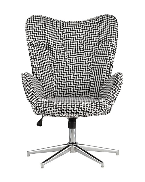 Поворотное кресло Stool Group Филадельфия регулируемое ч/б FUCHS HOUNDTOOTH Фото № 2
