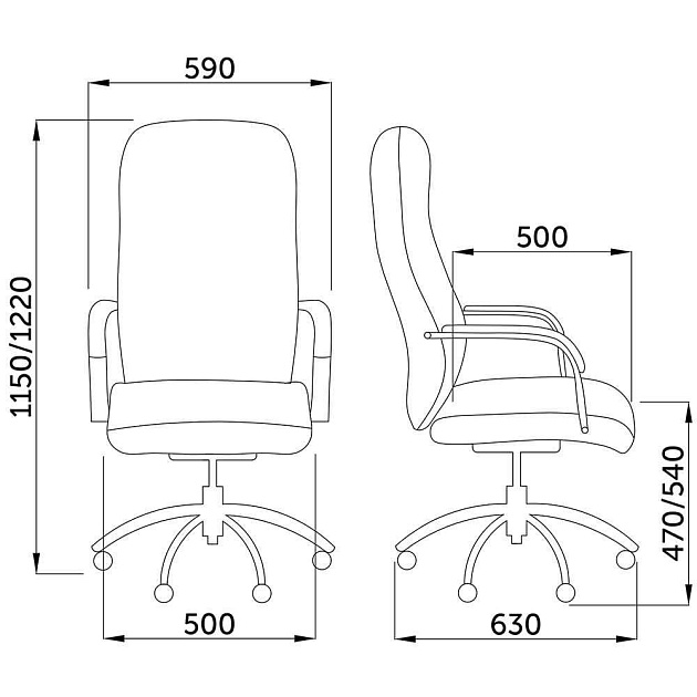 Кресло руководителя AksHome Adam чёрный, экокожа 69995 Фото № 2