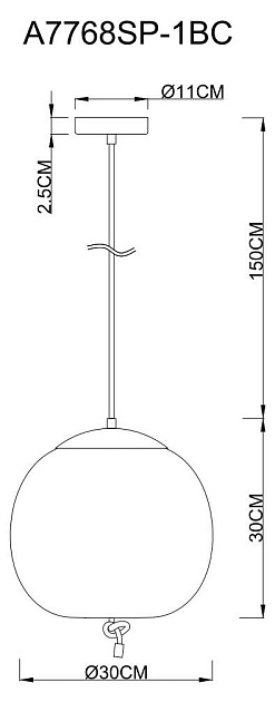 Подвесной светодиодный светильник Arte Lamp Cody A7768SP-1BC Фото № 3