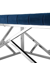 Банкетка Stool Group АРТ ДЕКО вельвет синий сталь серебро BENCH-016 2
