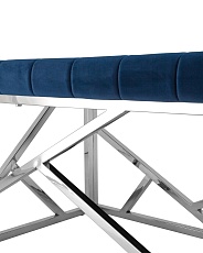 Банкетка Stool Group АРТ ДЕКО вельвет синий сталь серебро BENCH-016 2