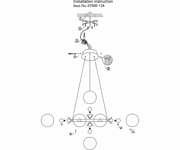 Подвесная люстра Kink Light Сида 07508-12A,19 Фото № 2