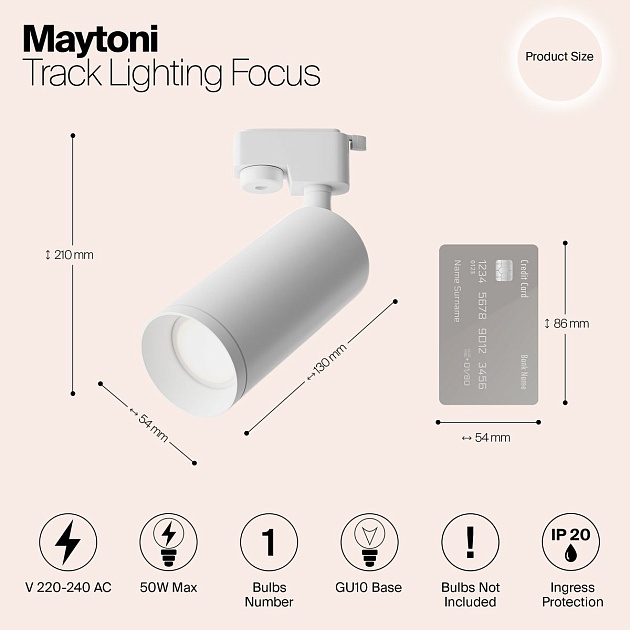 Трековый светильник Maytoni Track TR004-1-GU10-W Фото № 2