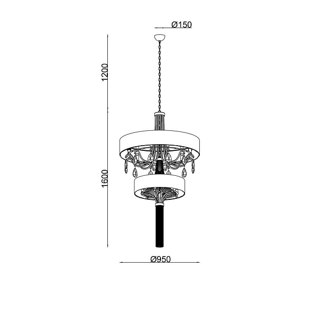 Подвесная люстра Lucia Tucci Cosmopolitan 2970.18 Black Фото № 2