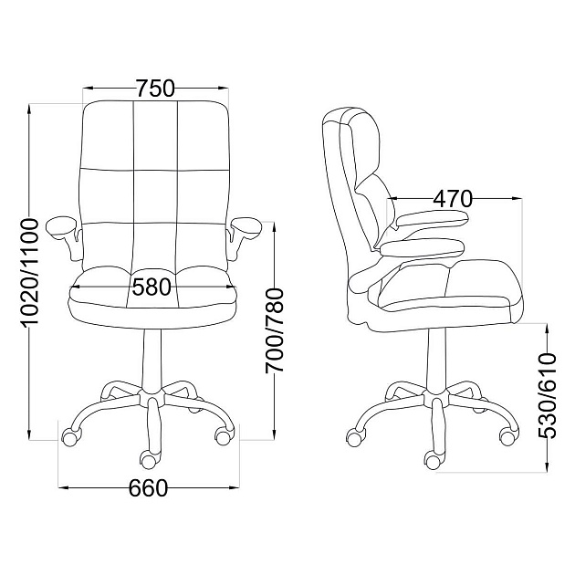 Кресло руководителя AksHome Caesar серый, велюр 86365 Фото № 2