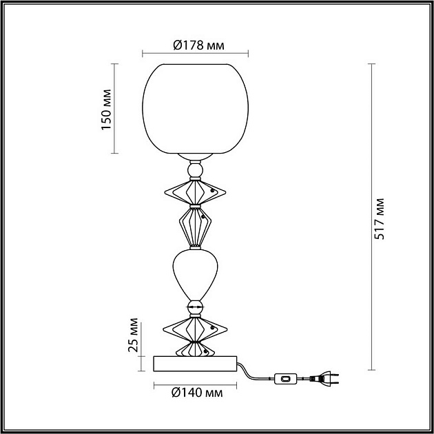 Настольная лампа Odeon Light Classic Bizet 4855/1T изображение 6 Настольная лампа Odeon Light Classic Bizet 4855/1T Фото № 6