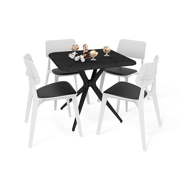 Обеденная группа Sheffilton SHT-DS194 черный/белый/черный 8191133801 Фото № 1