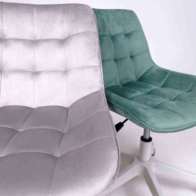 Поворотное кресло AksHome Carolyn велюр, серый 91957 Фото № 8