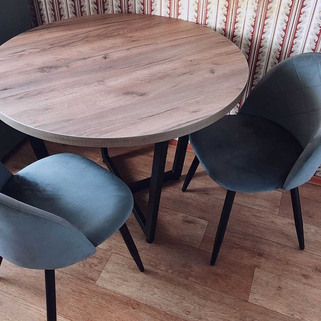 Кухонный стул AksHome Honnor серый, велюр, цвет каркаса черный 63384 Фото № 4