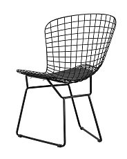 Кухонный стул Stool Group Bertoia черный с черной подушкой BTY-18-P6 BL/BL 3