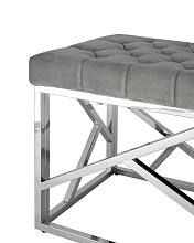 Банкетка Stool Group АРТ ДЕКО вельвет серый сталь серебро BENCH-016-GR 1