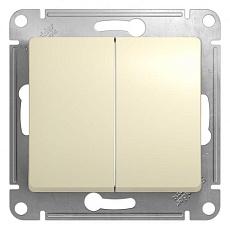 Выключатель двухклавишный Systeme Electric Glossa 10A 250V бежевый GSL000251