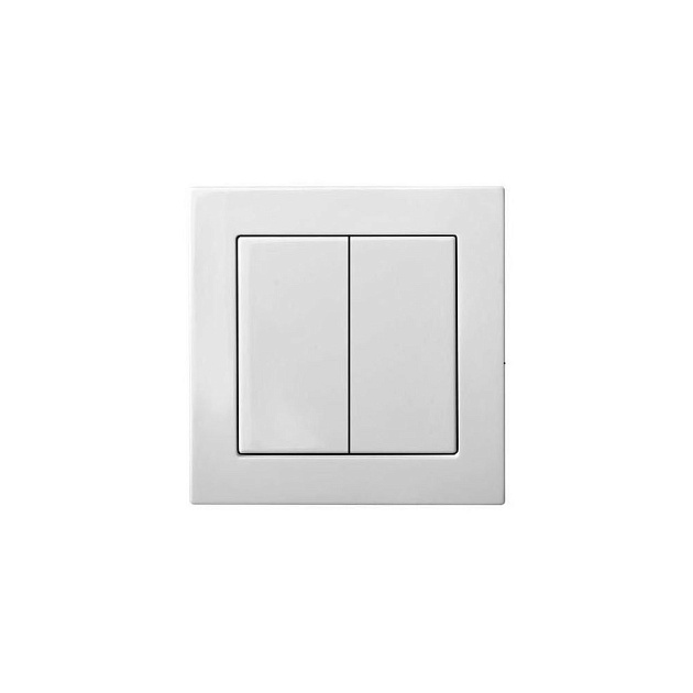 Выключатель двухклавишный Liregus Epsilon белый 28-0022 Фото № 1