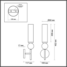 Бра Odeon Light Midcent Lolla 6625/1W 1
