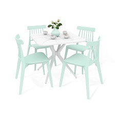 Обеденная группа Sheffilton SHT-DS195 белый/пастельно-зеленый 7488607001